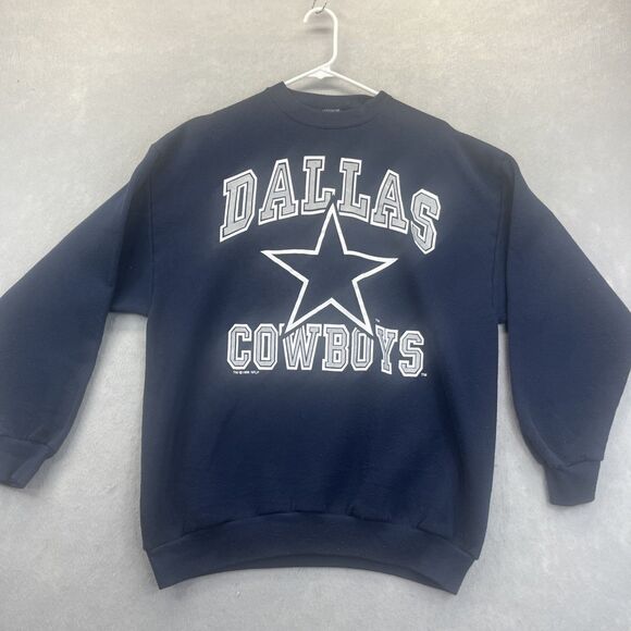 Dallas Cowboys Crewneck Sweatshirt Adult XL Logo 7 NFL Vintage 90s Blue - Picture 1 of 11